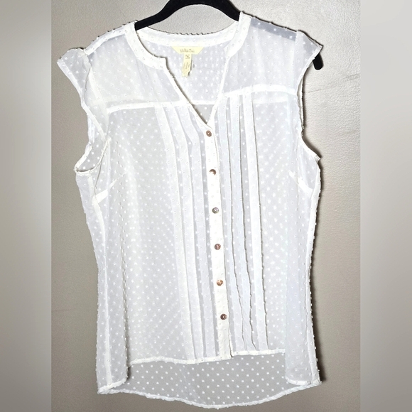 Women's Matilda Jane Sheer Swiss Dot Hi-Low Flowy Minimalist Chic, Medium - Picture 1 of 3